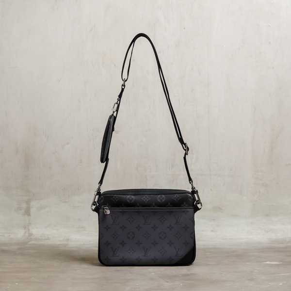tas sling-bag Louis Vuitton Trio Monogram Eclipse Canvas Messenger Sling  Bag