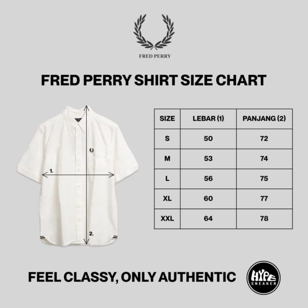 FRED PERRY SHIRT SIZE CHART