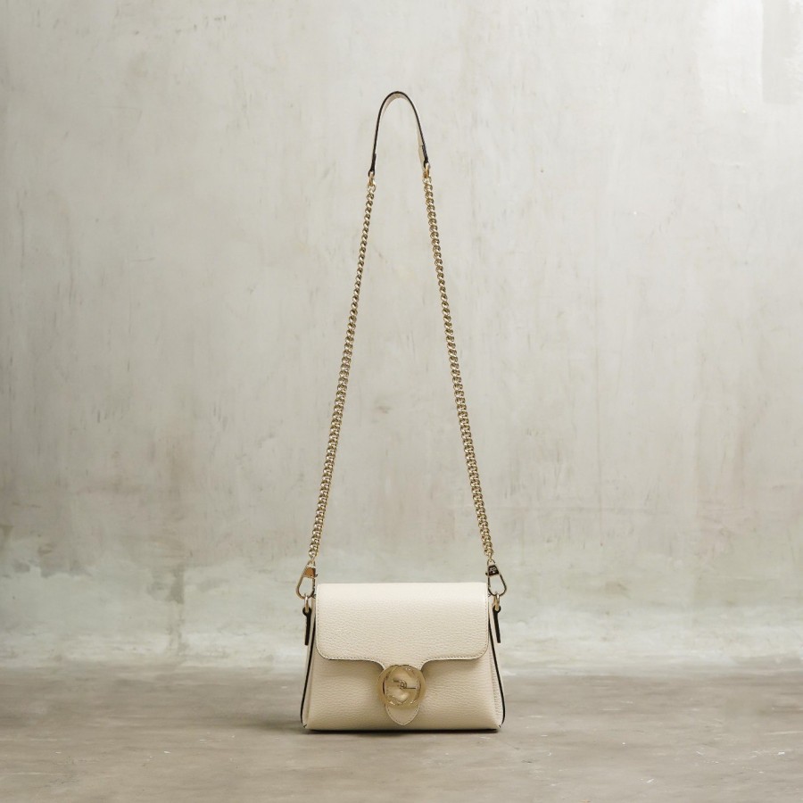 TAS GUCCI GG INTERLOCKING IVORY FLAP SHOULDER BAG 100 ORIGINAL