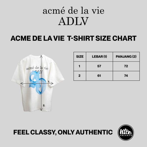 SIZE CHART ADLV TSHIRT