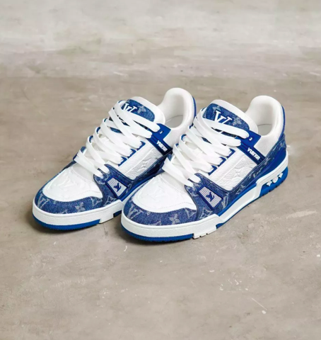 Louis Vuitton Trainer Monogram Blue White Sneakers