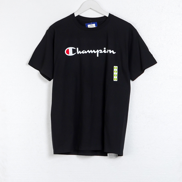 Kaos CHAMPION CLASSIC BLACK Tshirt 100 ORIGINAL HYPESNEAKER.ID