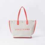 LONGCHAMP ORANGE GREY TOTE BAG