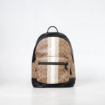 COACH BEIGE STRIPE WHITE BACKPACK