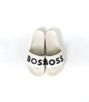 HUGO BOSS WHITE SLIDE