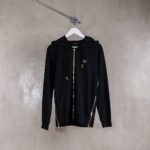 BALMAIN BLACK ZIP HOODIE