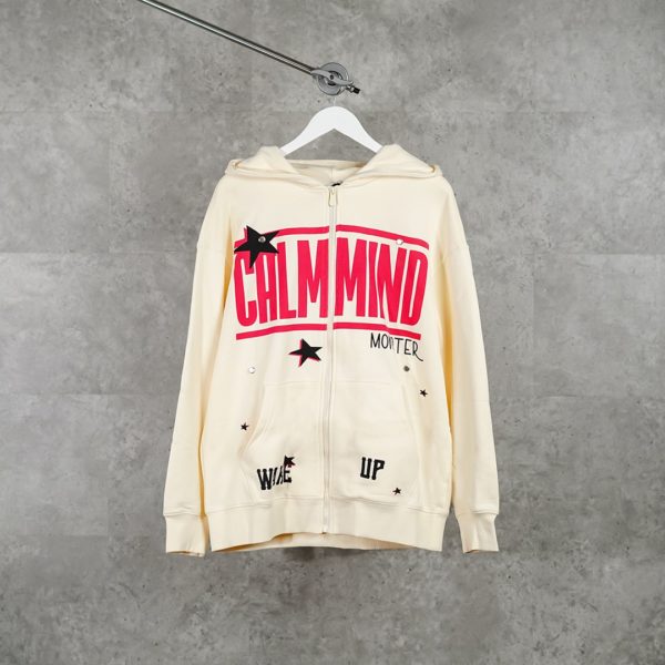 CALM MIND RED CREAM HOODIE