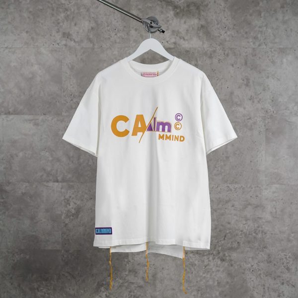 CALM MIND WHITE PURPLE TSHIRT