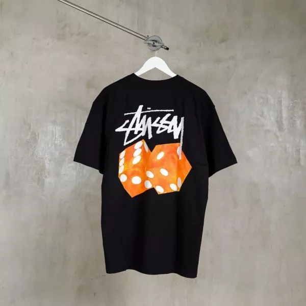 STUSSY BLACK ORANGE TSHIRT