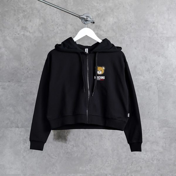 MOSCHINO BLACK ZIP HOODIE