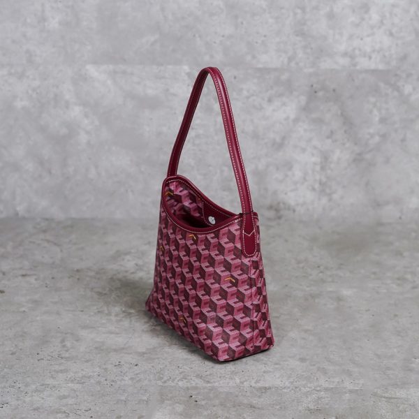 CHRISTY NG MONOGRAM PATTERN BURGUNDY HOBO BAG