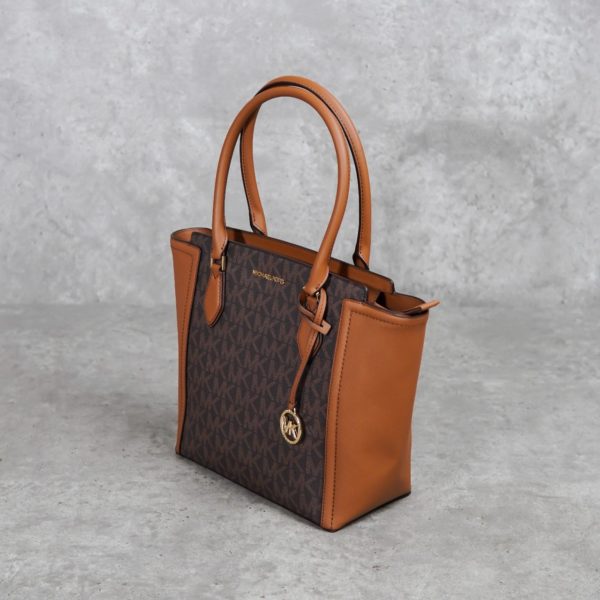 MICHAEL KORS DARK BROWN CAMEL TOTE BAG