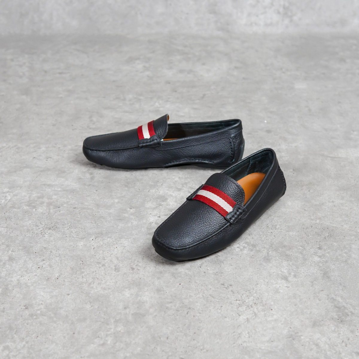 BALLY RED BLACK LOAFERS