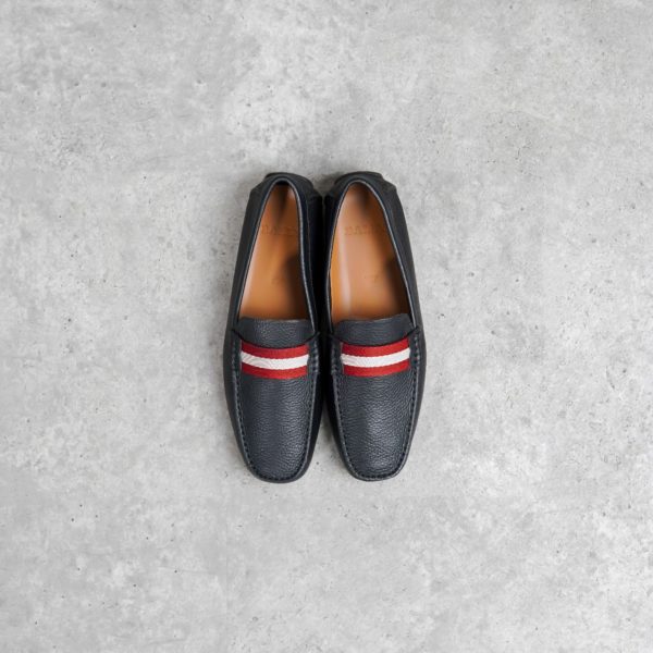 BALLY RED BLACK LOAFERS