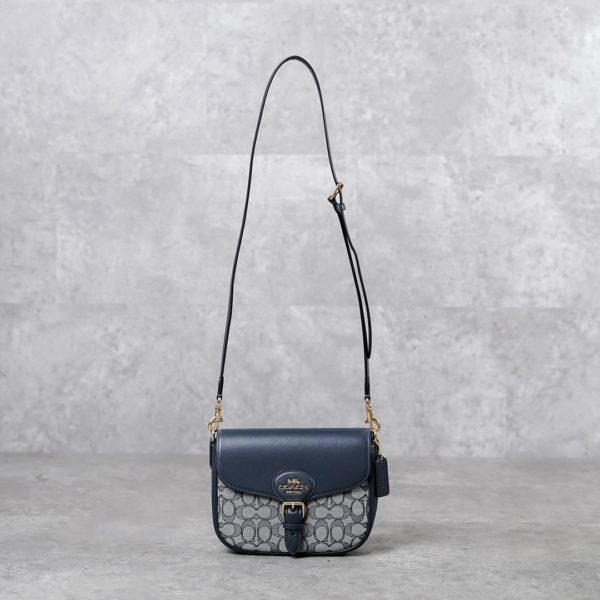 COACH BLUE NAVY FLAP SHOULDER BAG