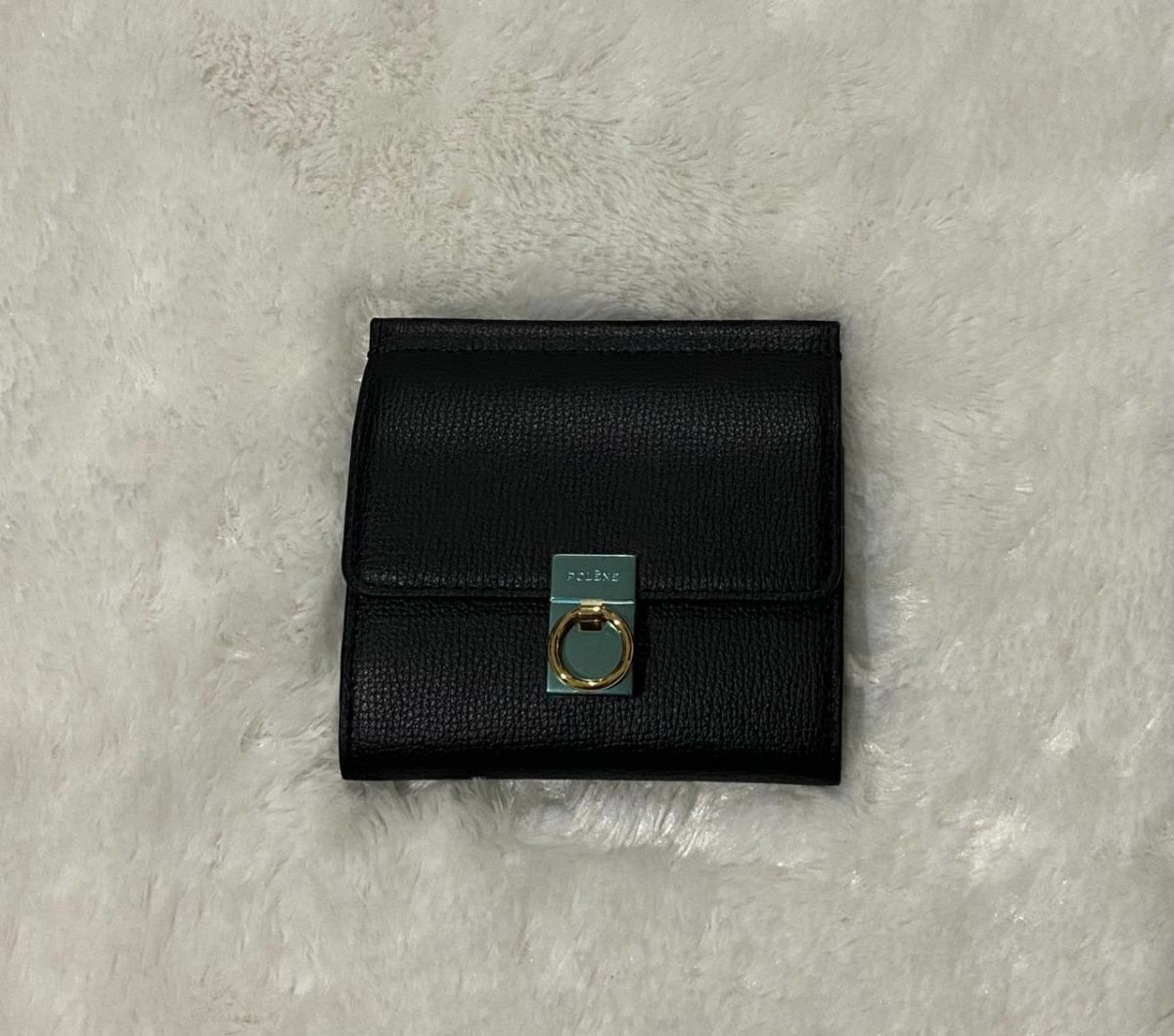 POLENE BLACK FLAP WALLET