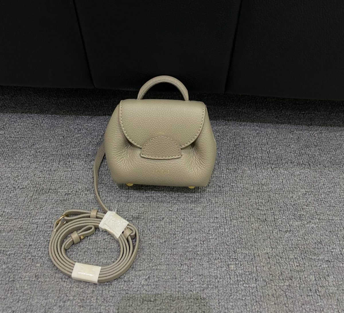 POLENE TAUPE NANO SHOULDER BAG