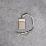 COACH BEIGE WHITE LANYARD CARD HOLDER