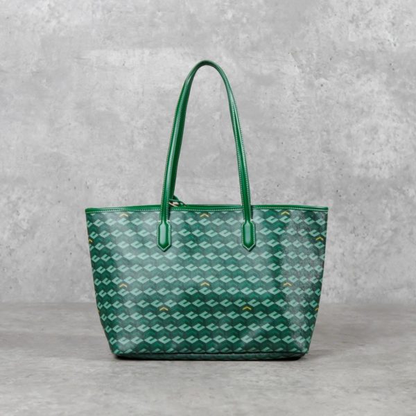 CHRISTY NG MONOGRAM PATTERN GREEN TOTE BAG