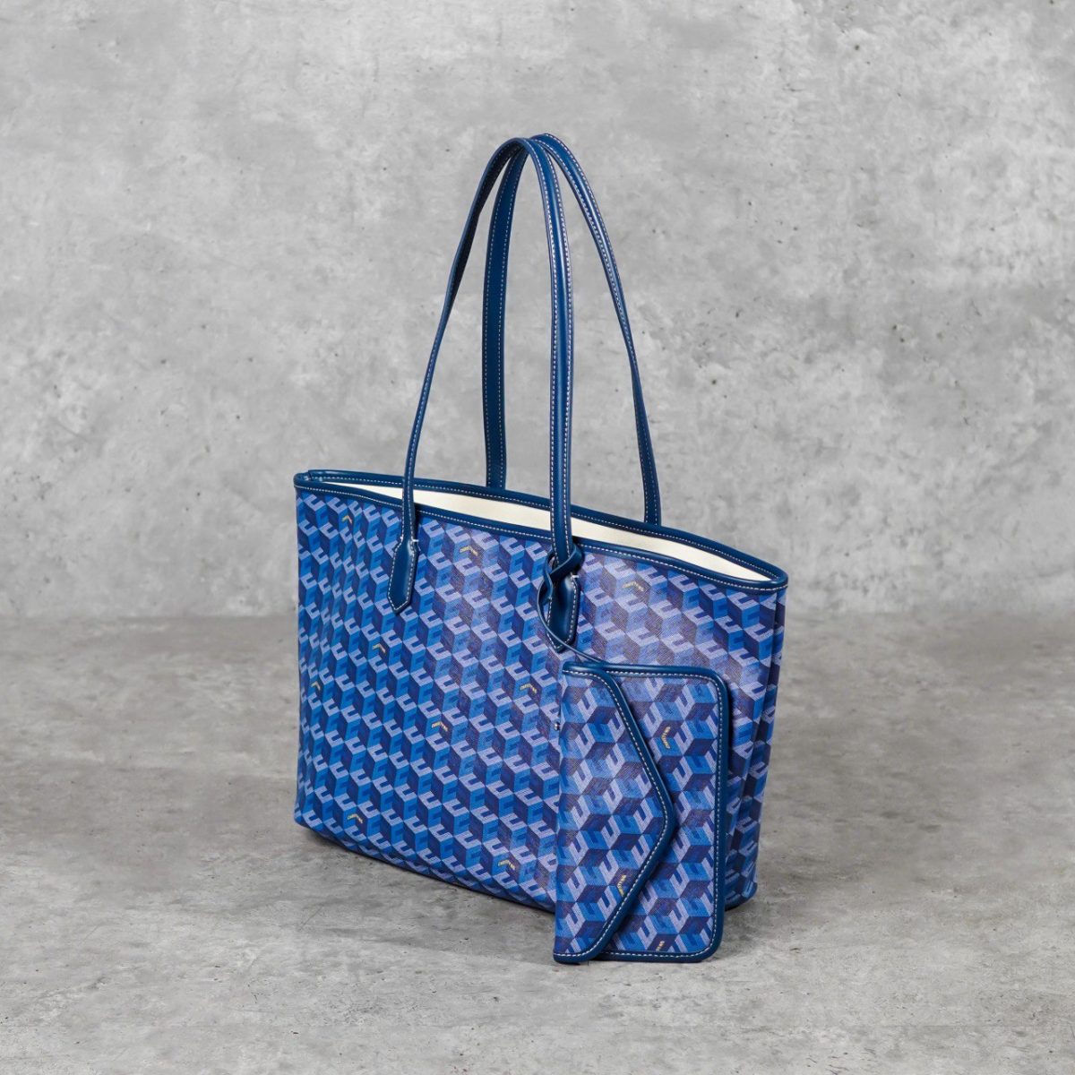 CHRISTY NG MONOGRAM PATTERN BLUE TOTE BAG