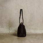 COACH DARK BROWN BLACK ZIP TOTE BAG