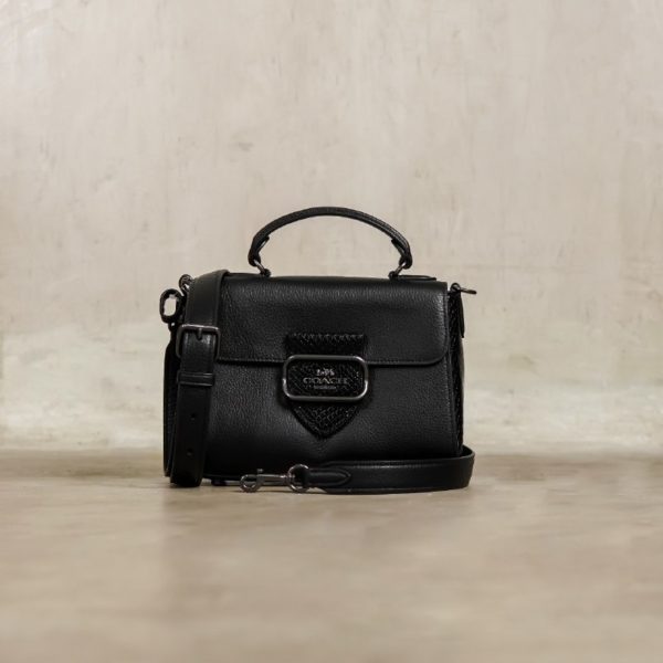 COACH BLACK FLAP TOP HANDLE BAG