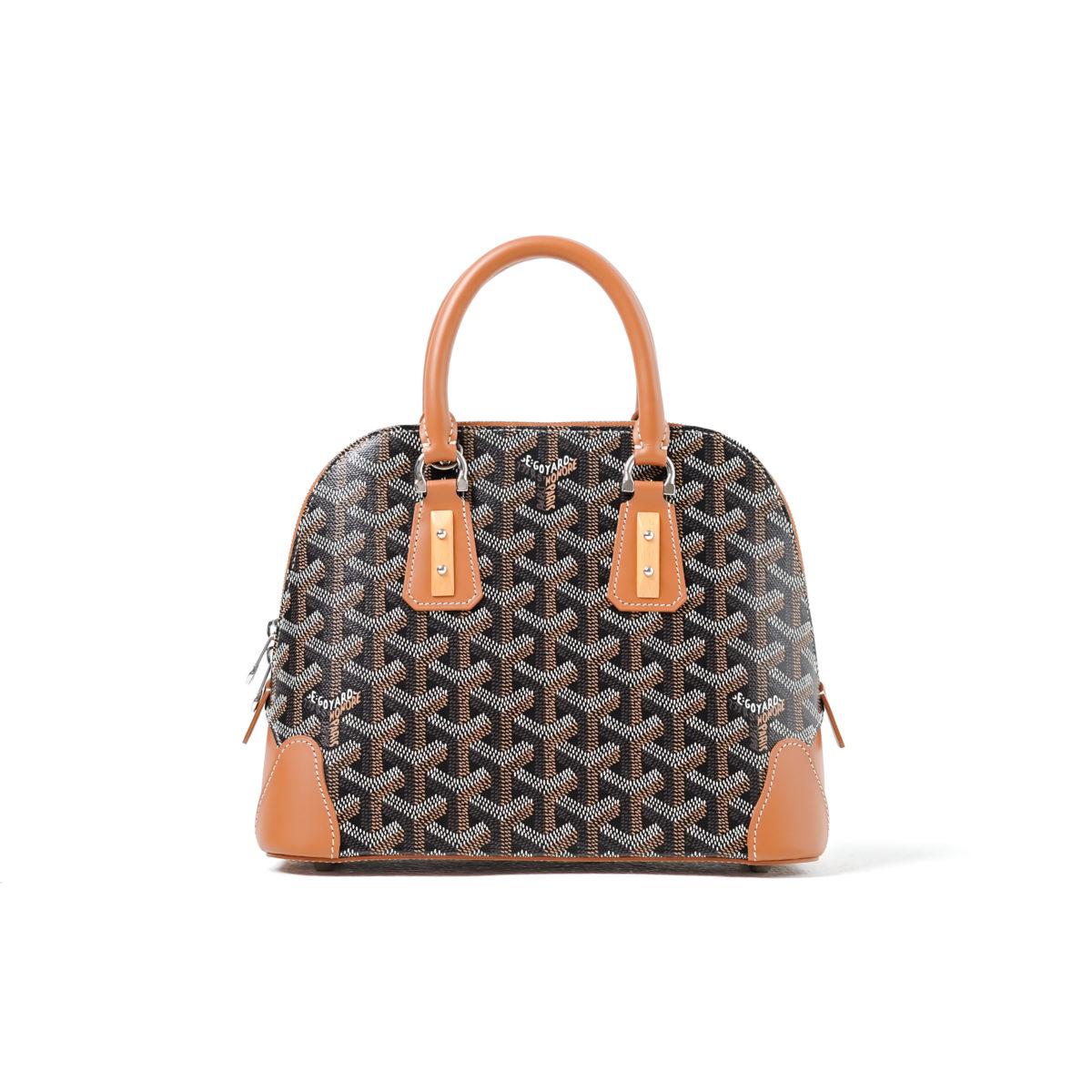 GOYARD BLACK TAN TOP HANDLE BAG