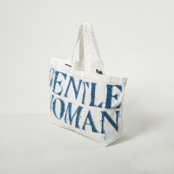 GENTLE WOMAN DENIM WHITE TOTE BAG