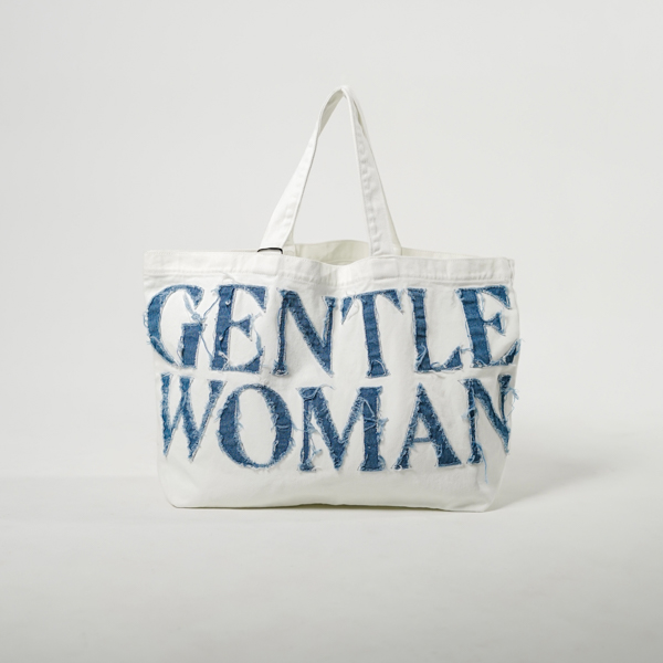 GENTLE WOMAN DENIM WHITE TOTE BAG