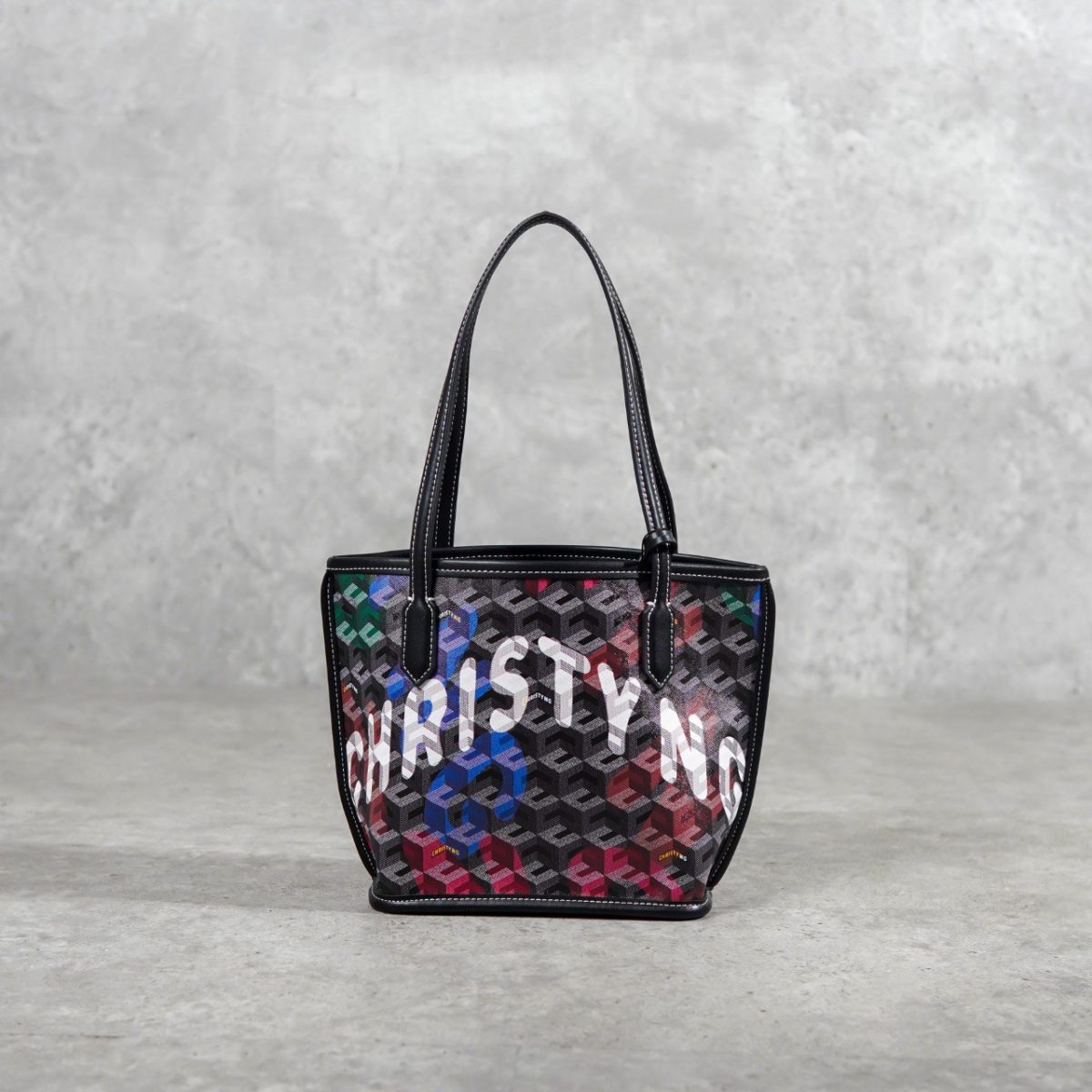 CHRISTY NG MONOGRAM PATTERN BLUE TOTE BAG