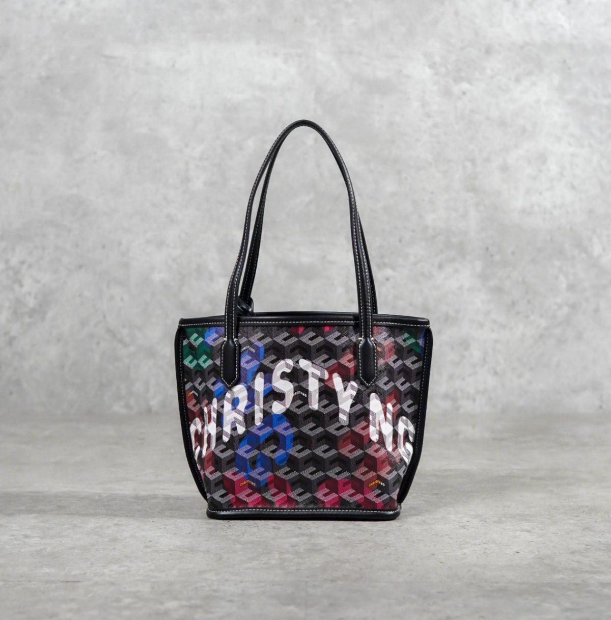 CHRISTY NG MONOGRAM PATTERN BLUE TOTE BAG