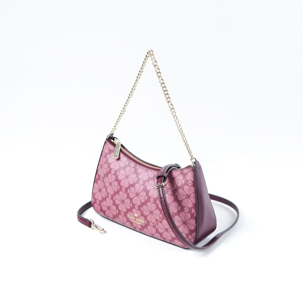 大学生協のスーツ提携店割引 Tas KATE SPADE JACQUARD MONOGRAM BURGUNDY CHAIN SHOULDER BAG その他