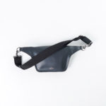 VALENTINO TEXT BLUE MULTI BLACK LEATHER WAIST BAG