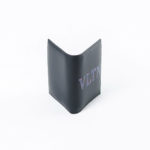 VALENTINO TEXT BLUE MULTI BLACK LEATHER BIFOLD CARD WALLET