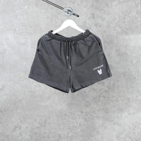 LIFE WORK WHITE CHARCOAL SHORT PANTS