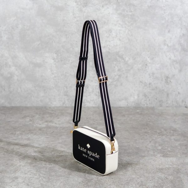 KATE SPADE WHITE BLACK CAMERA BAG