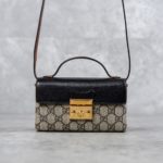 GUCCI BEIGE BLACK TOP HANDLE BAG