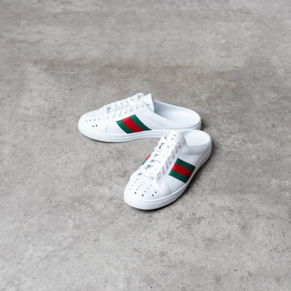 GUCCI WHITE RUBBER MULES
