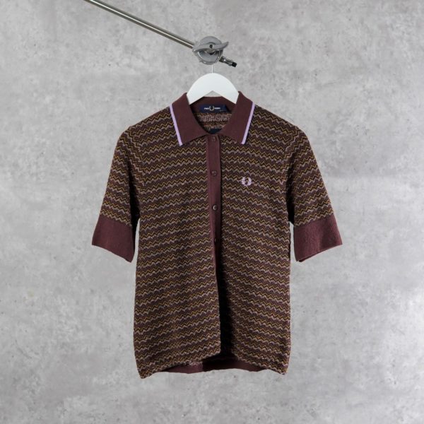 FRED PERRY BROWN KNIT POLO