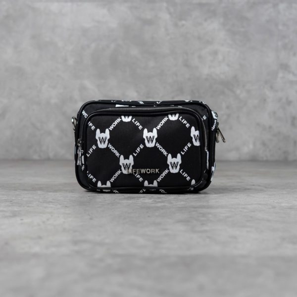 LIFE WORK BLACK NYLON SHOULDER BAG WITH POUCH