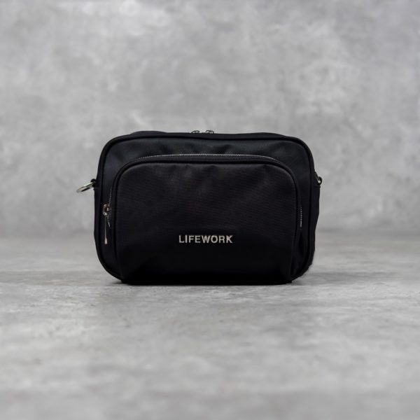 LIFE WORK NYLON BLACK SHOULDER BAG WITH POUCH