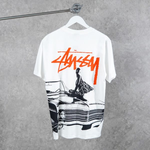 STUSSY CAR WHITE TSHIRT