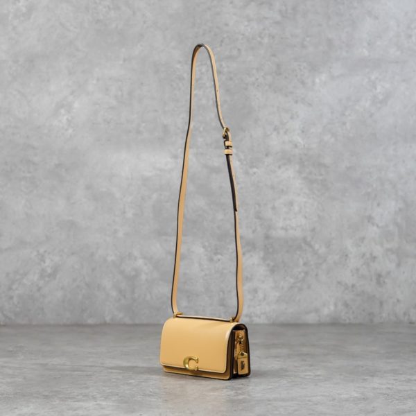 COACH TAN FLAP CROSS BODY BAG