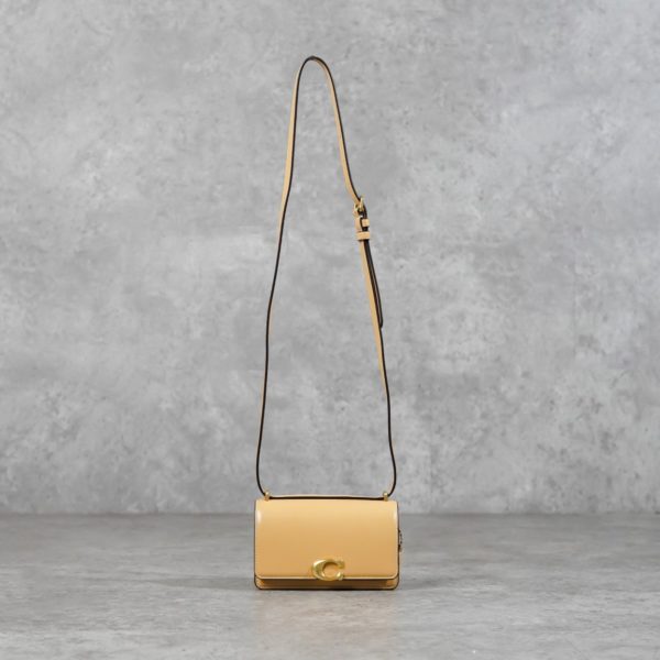 COACH TAN FLAP CROSS BODY BAG